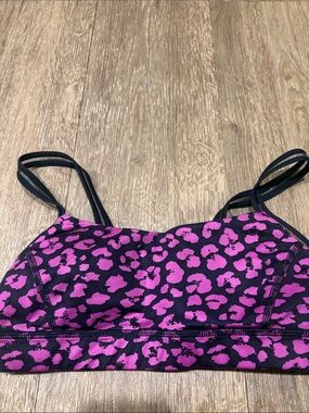 Lululemon Straight Up Pink Flower Print Sports Bra